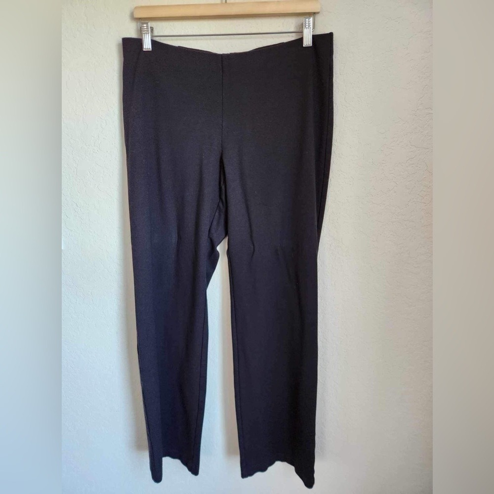 Eileen Fisher Viscose Blend Pull On Black Pants Size Medium